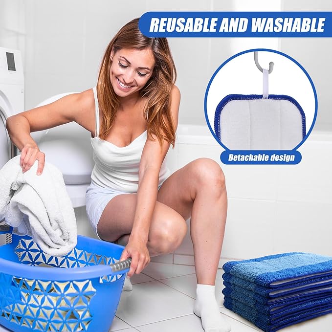 60 Pieces Microfiber Cleaning Pads Compatible with Bona Mop Reusable 18 Inch Replacement Cleaning Pads Washable Refills Replacement Heads for Floor Purifying