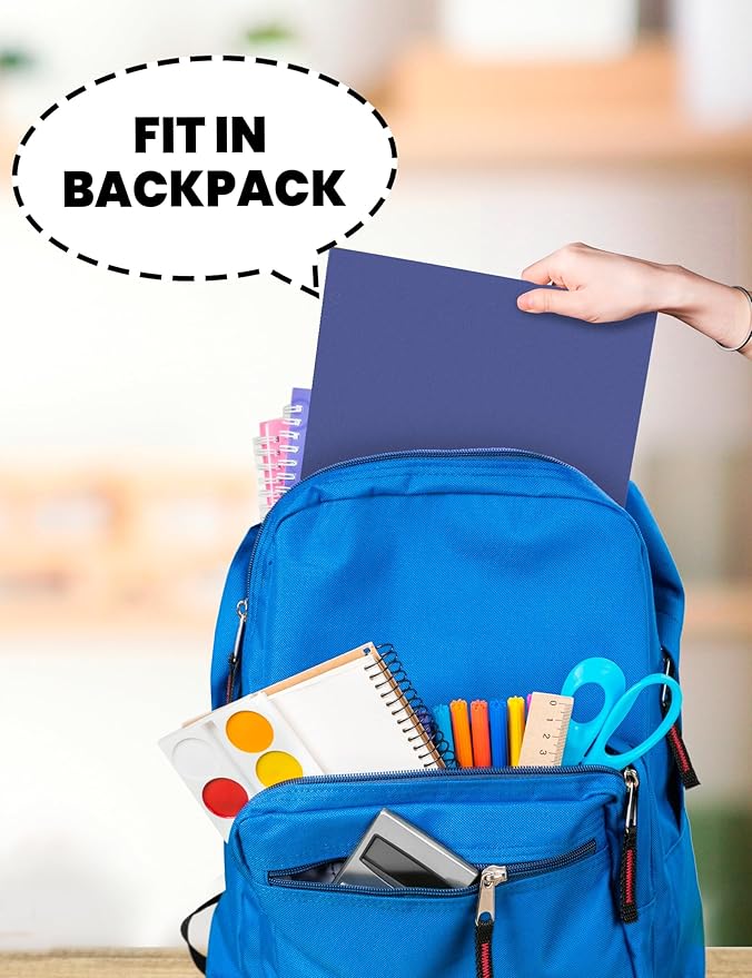 SUNEE Folders with Pockets 3 Hole Punched(50 Pack, Dark Blue), 2 Pocket Folders Fit Letter Size Paper, Paper File Folder for School Office Home Bussiness