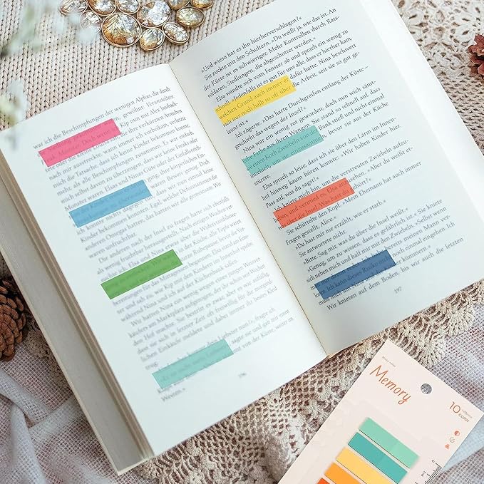 1600Pcs Sticky Tabs Book Tabs for Annotating Books,Transparent Sticky Notes, Multi-Colored Book Marks for Reading,Writable and Repositionable Page Marks Annotation Tabs (1600)