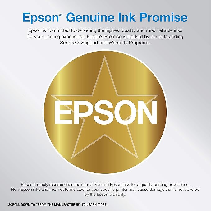 Epson EcoTank Pro ET-5800 Wireless Color All-in-One Supertank Printer with Scanner, Copier, Fax and Ethernet. Full 1-Year Limited Warranty (Renewed Premium), White