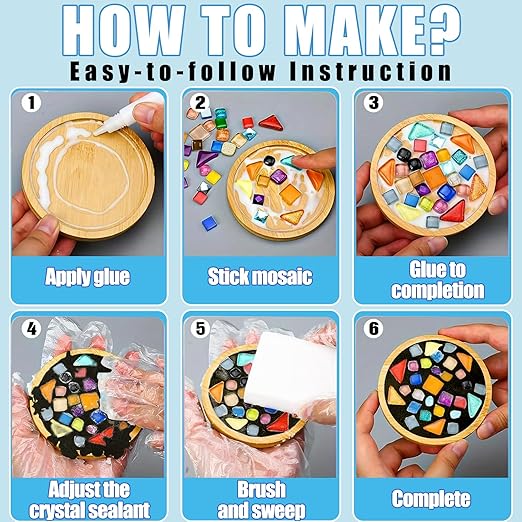 OOTDART Mosaic Crystal Grout, Mosaics Tile Tools, Mosaic Tile Accessories – Essential for Handmade Grouting and Perfect for DIY Craft Projects (Gray, 8.8oz)