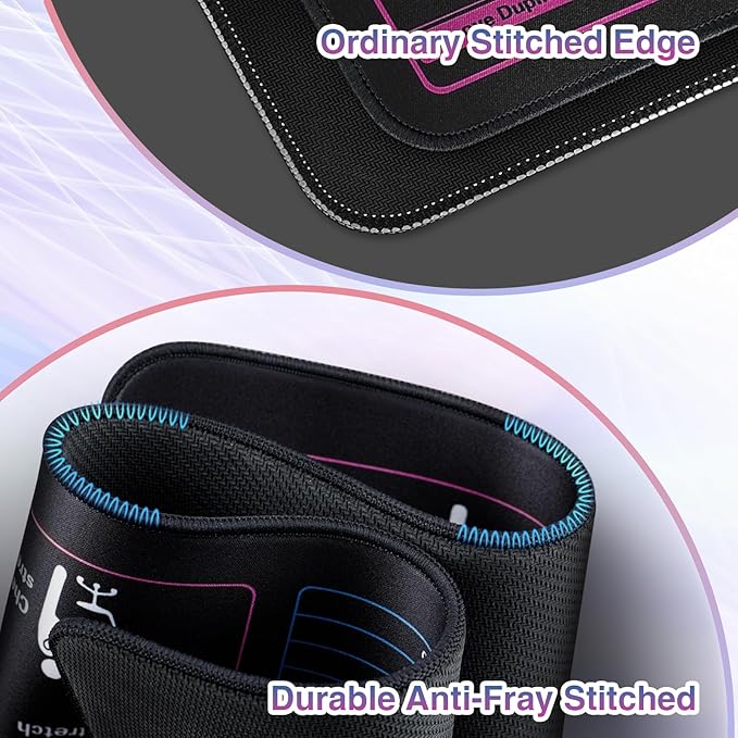 Excel Cheat Sheet Mouse Pad, Excel Shortcuts Desk Mat, Waterproof Keyboard Mousepad for Desk Office Work Computer Gaming Mouse Mat with Stitched Edges Anti-Slip (19.29"x16.53")