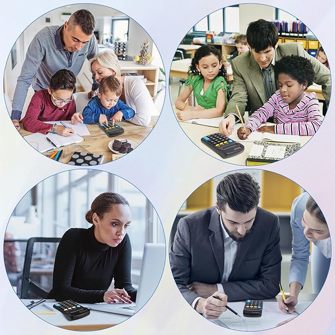 24 Pack Pocket Calculator,Mini Calculators,Pocket Size Basic Calculators,Solar Battery Dual Power Desktop Calculators,8 Digit Display Basic Calculator for Students Kids Home Office(Black)