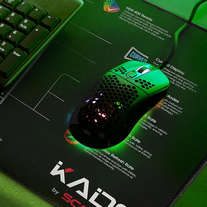 Kado Gaming Mouse Pad Desk Mat with Monitor Feature Icons 31.5x11.8in 800x300mm, Large Mouse Pad for Desk XL Black Anti-Slip Keyboard Pad, Office Desk Accessories for Computer, MacBook, PC and Laptop