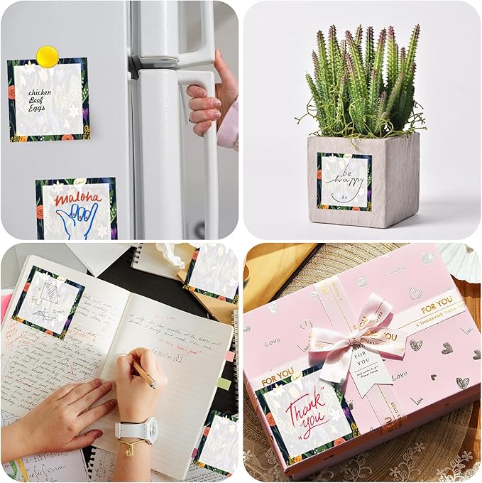Sticky Notes, 2 Pads, 3x3 inches, Cute Colorful Fun Self-Stick Note Pads, Easy Post, Strong Adhesive Notepad Bright Floral Garden