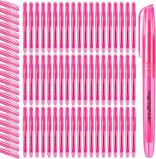 Fulmoon 80 Pieces Highlighters, Chisel Tip Bright Colors Quick Drying Markers for Adults Kids Highlighting in the Home School Office (Pink)