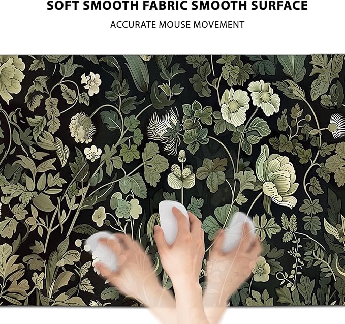 Gaming Mouse Pad, GreenPlant Mousepad with Non-Slip Base Stitched Edges, Gifts for Men Women GreenPlant Lovers, Large Desk Mat for Computer Keyboard and Mouse 11.8”x 31.4” XL