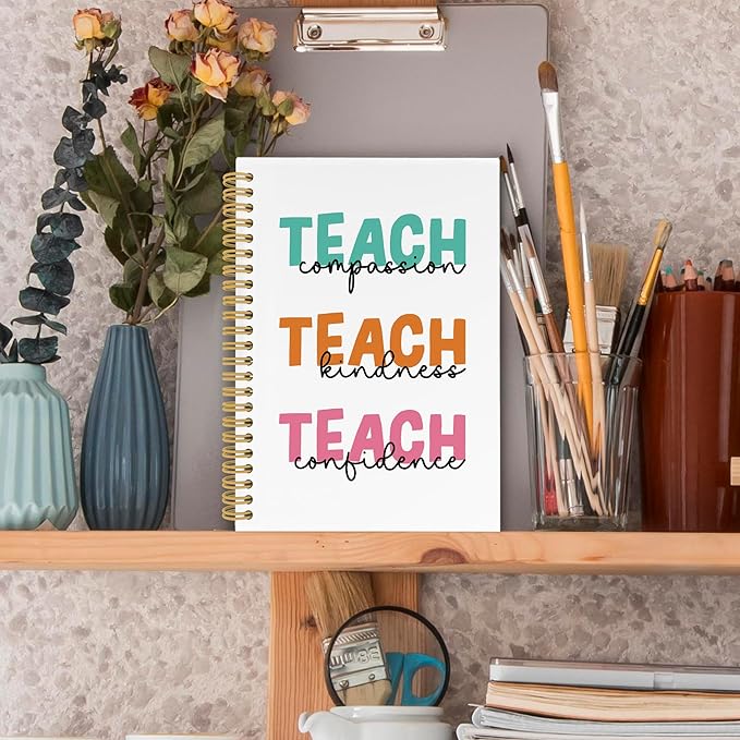 Teacher Gifts Spiral Notebook, Inspirational Journaling Notebooks for School office, Thank You Teachers Hardcover Journals Gifts for Women, 160 Pages 5.5 x 8.3 Inch, Teacher Appreciation Gift