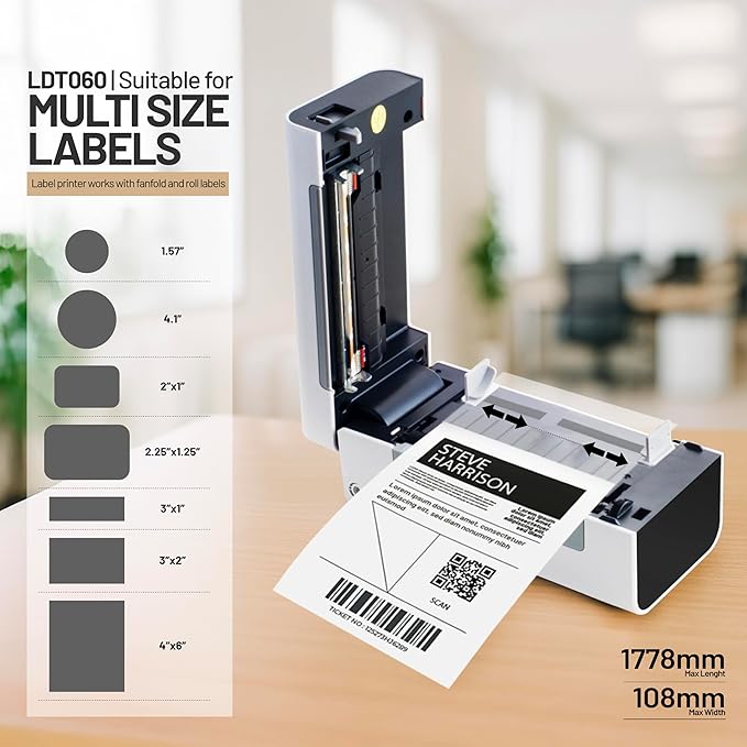 3nStar Direct Thermal Printer for Shipping Labels | 4x6 Product Labels | USB | Compact, Portable | Home & Business | LDT060