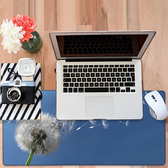 Flying Dandelion Seeds Gaming Mouse Pad 3mm Thick Stitched Edge Waterproof Non-Slip Large Computer Keyboard Mouse Mat,Suitable for Office Entertainment Decorative Desk Pad 35.4 x 15.7 Inches