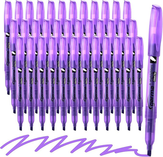Purple Highlighters, 36 Pack, Chisel Tip Highlighter Pack, Quickly Drying, Perfect for Students Kids Adults Classroom, Office, School Supplies