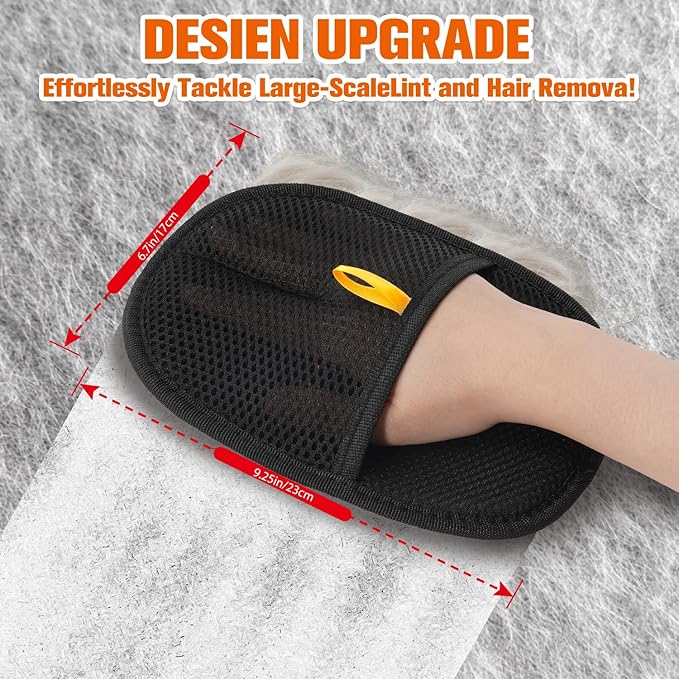 Zehrai Pet Hair Removal Glove for Cats & Dogs, Newly Upgraded Electrostatic Pet Hair Gloves, 2 Pack Reusable Pet Hair Remover Tool for Laundry, Couch, Carpet, Car Seat