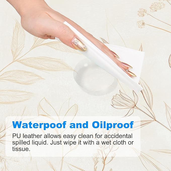 Desk Pad, Vintage Boho Line Botanical Floral XL Gaming Mouse Pad with Stitched Edges,Non-Slip Waterproof Rubber Base Large Desk Mat for Keyboard and Mouse 31.5"x11.8"