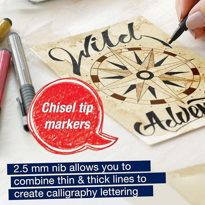 Faber-Castell Calligraphy Pitt Artist Pen Set - 6 Subtle Toned Calligraphy Pens