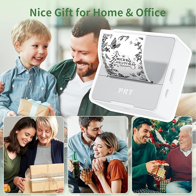 PRT S2 Mini Desktop Label Printer Portable Thermal Printer Sticker Maker Bluetooth Connection Mini Label Maker with 1 Roll of Stickers for Printing Study Notes Small Printer for Home Use
