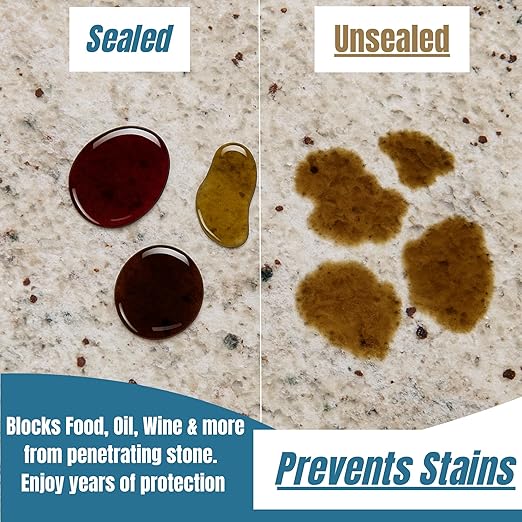Black Diamond Stoneworks Granite Sealer: Seals and Protects -Marble, Granite, Marble, and Travertine Countertops- Sealer for All Stone Countertops. Enhance Your Stone’s Natural Beauty.