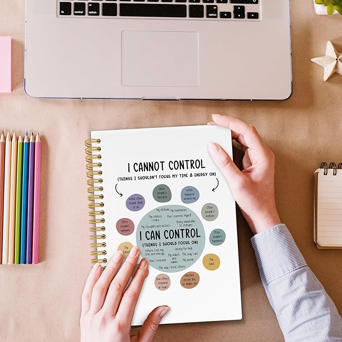 XPH Mental Health Spiral Notebook, Psychology Gifts Journaling Notebook for Note Taking, Therapist Hardcover Journals for Therapy Office 160 Pages 5.5 x 8.3 Inch, Mental Health Gifts for Women Men