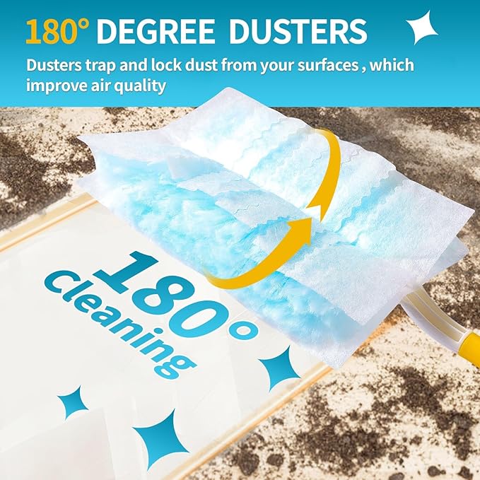 FURCIELOS Disposable Microfiber Feather Duster Refills, Multi-Surface Duster Compatible with Swiffer Dusters Handle, 30 Count(Unscented, Pack of 1)