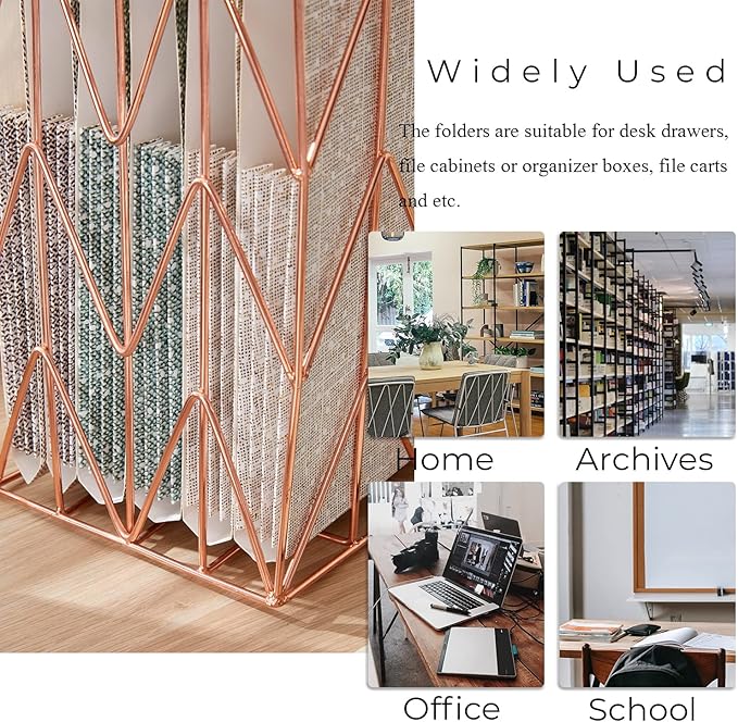 Y YOMA Letter Size - 6 Pack Extra Capacity Hanging File Folders with Pocket Accordion Decorative File Folder Cute Expandable Folder for Office Home with 1/5-Cut Adjustable Tabs, Printing Cloth Pattern