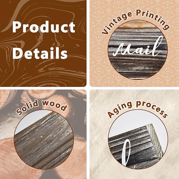 Farmhouse Mail Organizer Countertop Letter Sorter Caddy 2 Tier Rustic Mail Tray Wooden Mail Holder File Organizer Bill Paper Folder Office Desk Accessories Rustic Office Supplies Home Decor