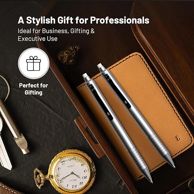 Everyman Gunmetal Grafton Mechanical Aluminum Pencil, Premium 0.5mm Lead Writing, Drawing & Sketching, ideal for Professionals, Students and Architects & EDC Pencil