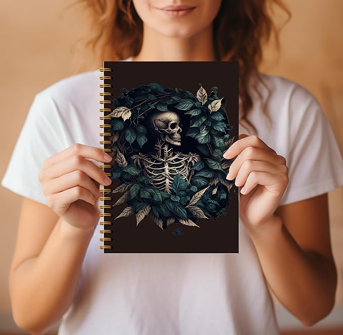Goth Vintage Journal Notebook - Aesthetical Witchy Journal 5.5×8.3, Gothic Spiral Journal Notebook, Goth Notebook Spiral with 164 Pages