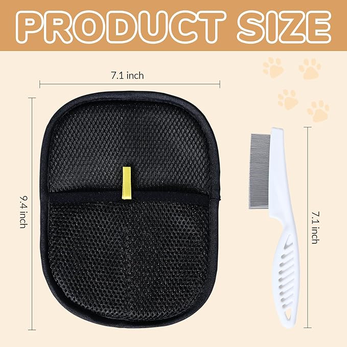 TZKGZP Pet Hair Removal Gloves, Electrostatic Pet Hair Grooming Gloves for Dog & Cat, Reusable for Carpet, Clothing,Furniture,Clothing, Couch,Bed,Curtain-2 PCS