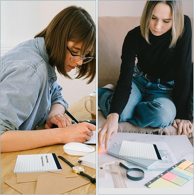 10 Pcs Note Pads Refills 3 x 5 inches Memo Small Notebook Writing Pads with 30 Sheets Each Pad College Ruled Lined Paper NotePads White