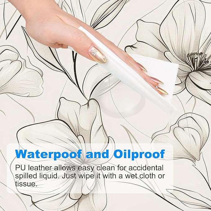 Desk Pad, Boho Minimalist Flowers XXL Gaming Mouse Pad with Stitched Edges,Non-Slip Waterproof Rubber Base Large Desk Mat for Keyboard and Mouse 35.4"x15.7"