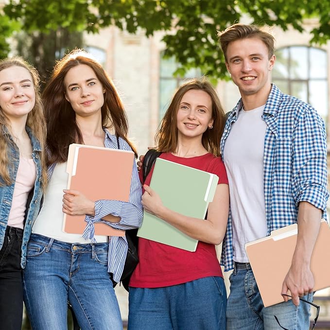 SUNEE File Folders, 18 Pack Manilla Folders 8.5 x 11, Colored Folder Office Organization Home School Folders for Documents Files Paper, 6 Pastel Colors