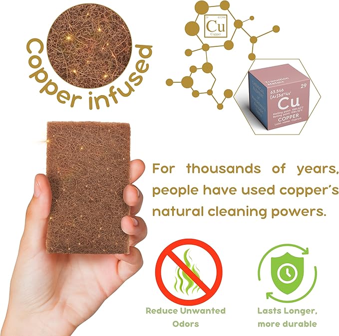 Natural Sponges for Dishes Washing Kitchen Cleaning Plant Based 15Pack Eco Sponges Cellulose Sisal Scrubber Non Scratch Scrub Pads for Dishes pots Bathroom.Less Odor Dish Scrubber House Necessities