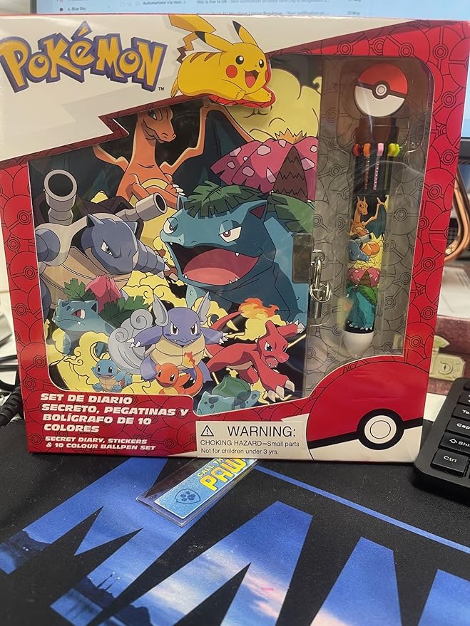 Pokemon Journal Set for Kids Teens Diary with Lock or Notebook with Pen Secret Diary School Supplies Pikachu Cute Stuff Gifts for Kids(Multi Notebook Set)