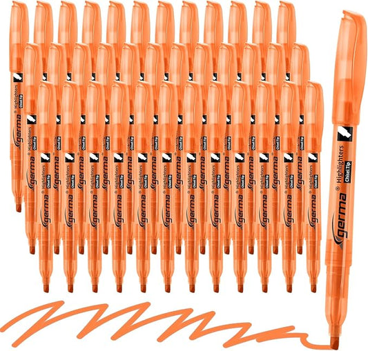 Orange Highlighters, 36 Pack, Chisel Tip Highlighter Pack, Quickly Drying, Perfect for Students Kids Adults, Office, School, Classroom Supplies