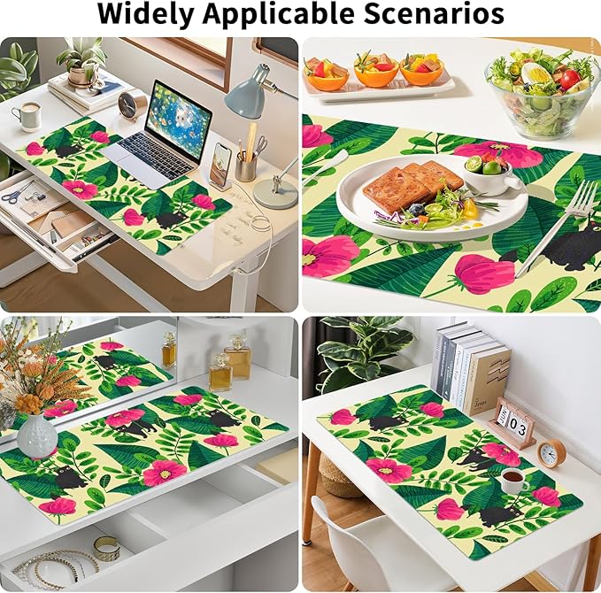 Leather Desk Pad, Desk Matt for Desktop, Pink Desk Mat, Women Girls Waterproof Large Keyboard Pad, Cute Computer Mat for Office Work/Home/Decor/Desktop Accessories (31.5"x15.7")