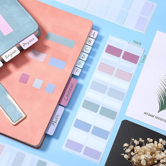 Outus 480 Pcs Sticky Index Tabs Page Markers Self Adhesive Flag Tabs Writable Repositionable File Flags Mix Colored for Reading Book, Taking Note, Classifying File, Marking Document