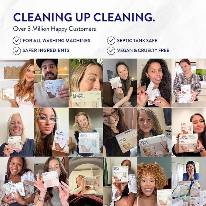 The Clean People Laundry Detergent Sheets - Laundry Soap - Ultra Concentrated, Recyclable Packaging, Stain Fighting - Christmas Morning (96 Count)