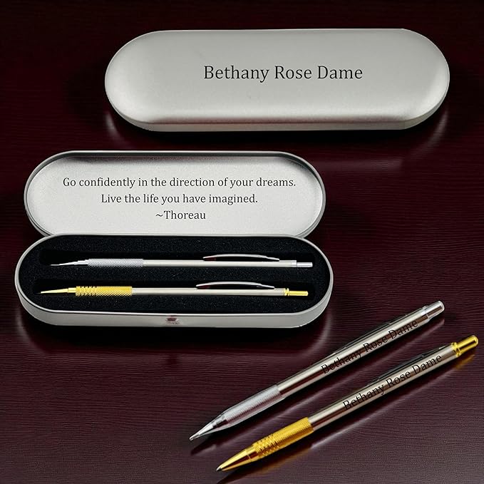 Custom Engraved Mechanical Pencil Set – Personalized 0.7mm & 2.0mm Refillable Drafting Tools – Gift for Architects, Engineers, Students, Designers, Graduation (Pencils Set Engraved)