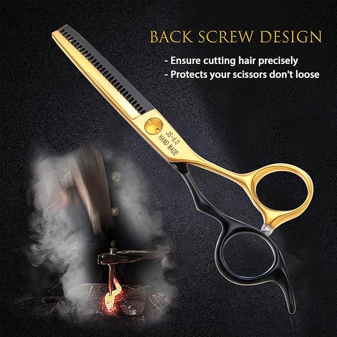 JASON 6'' Hair Thinning Scissors Professional Blending Shears Japanese Stainless Steel Texturizing Scissor Salon Home Shear for Men Women