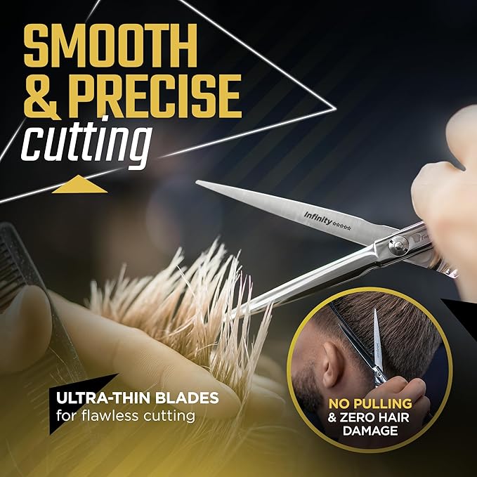 Fagaci Professional Hair Cutting Scissors 6” Super Sharp Thin Blades, 440C Steel for Maximum Precision, Lightweight Hair Shears for Women & Men