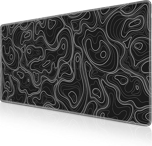 Black Mousepad, Large Mouse Pad XXL 35.4×15.7in, Extended Computer Keyboard Mouse Mat Desk Pad for Laptop with Stitched Edges, Waterproof Mousepad for Gamer Home&Office Women