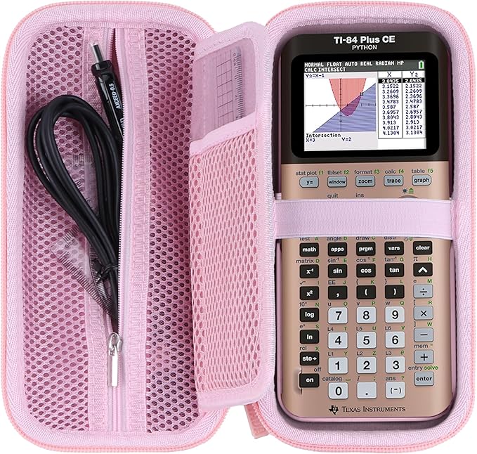 Hard Case Replacement for Texas Instruments TI-84 Plus CE/TI-84 Plus/TI-Nspire CX II CAS/TI-Nspire CX II/TI-83 Plus/TI-89 Titanium/TI-85 / TI-86 Color Graphing Calculator (Pink Case)