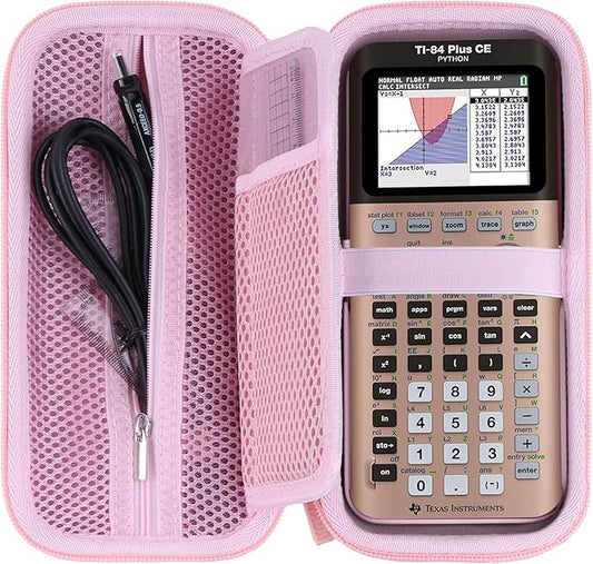 Hard Case Replacement for Texas Instruments TI-84 Plus CE/TI-84 Plus/TI-Nspire CX II CAS/TI-Nspire CX II/TI-83 Plus/TI-89 Titanium/TI-85 / TI-86 Color Graphing Calculator (Pink Case)