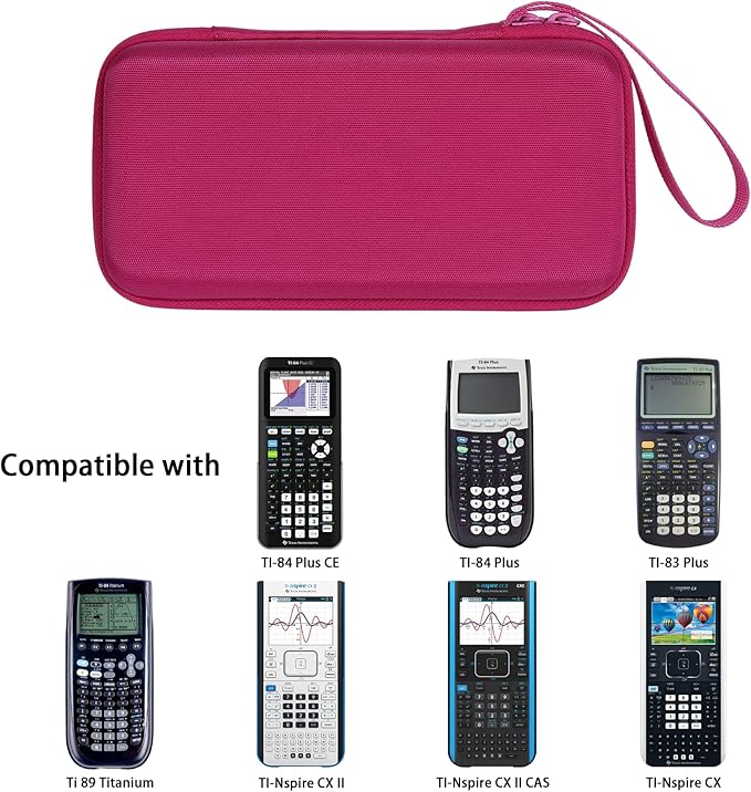 co2CREA Carrying Case for Texas Instruments TI-84 Plus CE Python Enhanced/TI-84/TI-Nspire CX II CAS/TI-Nspire CX II/TI-83 Plus/TI-89 Titanium/TI-85/TI-86 Color Graphing Calculator, Plum Case