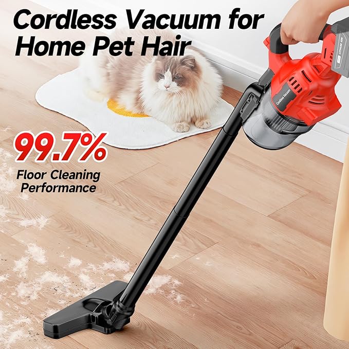 CAMXTOOL Cordless Vacuum for Milwaukee M18 Battery, Handheld Vacuum Cleaner for Home Pet Hair Car, 5-in-1 Portable Shop Vac with 2 Washable HEPA Filter, 4 Multi Nozzle (Battery Not Included)
