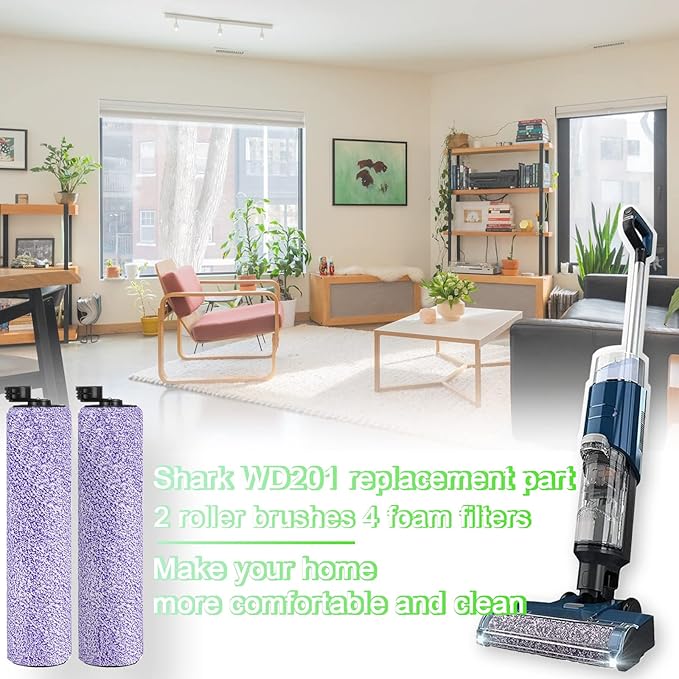 Hydrovac Replacement Brushroll & Filte for Shark WD101 WD201 WD100 WD200 AW201 WD200C WD201C WD101C AW261 wd160 HydroVac XL 3-in-1 vacuum cleaner, compare parts WDB1, WDB2, WDFF1, WDFF2, WDB1F2