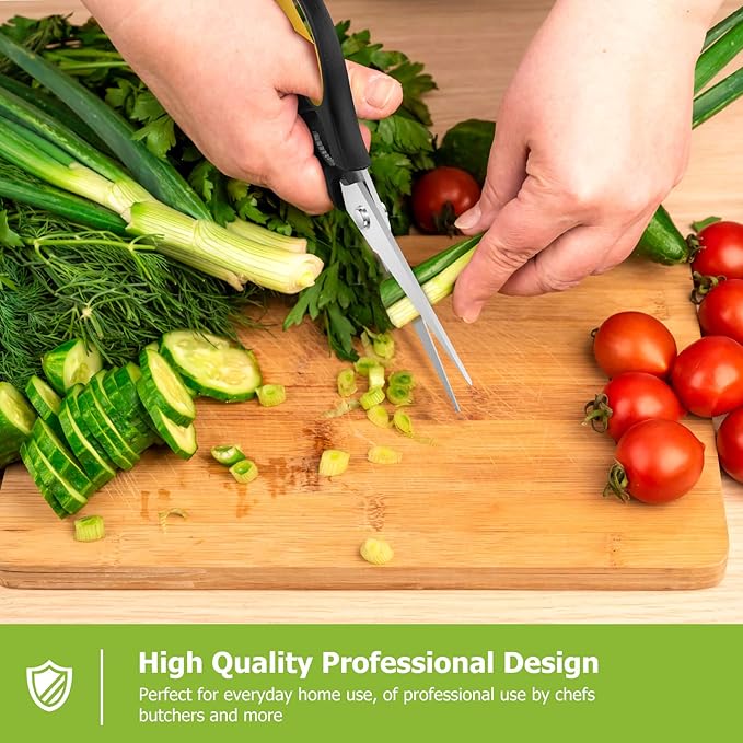 Kitchen Scissors, iBayam 2-Pack Kitchen Shears, 9 Inch Heavy Duty Dishwasher Safe Food Scissors, Multipurpose Stainless Steel Sharp Cooking Scissors for Kitchen, Chicken, Poultry, Fish, Meat, Herbs
