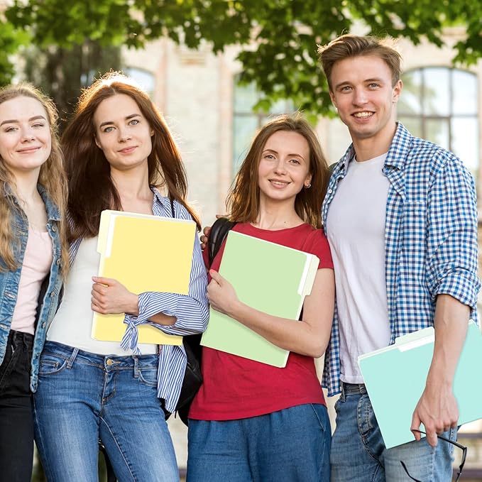 SUNEE File Folders, 120 Pack Manilla Folders 8.5 x 11, 12 Colors Folder Office Organization Home School Folders for Documents Files Paper