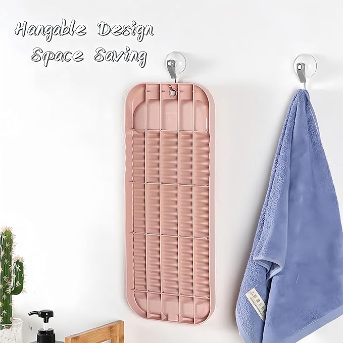 Non-Slip Laundry Washing Board, Household Washboard, Hand Wash Board, Manual Wash Clothes Laundry Pad Scrubbing Board for Household-17.5x7inch (Pink)
