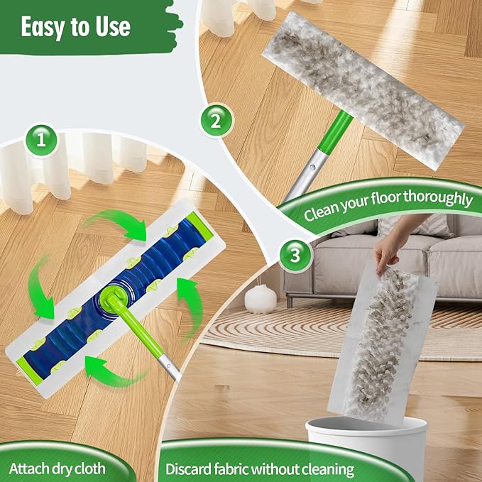 Senowi Heavy Duty Dry Sweeping Cloths Compatible with Swiffer Sweeper XL Mop, Sweeper X-Large Dry Cloth Refills for Floor Mopping and Cleaning, Disposable Pet Dry Pads Refills, 50 Count