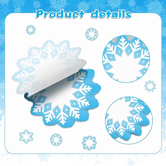 Christmas Snowflake Sticky Notes, 240 Pages Snowflake Self Adhesive Memo Pad Christmas Snowflake Sticky Note Self Stick Notes Memo Pads for Home, School, Office -12 Designs